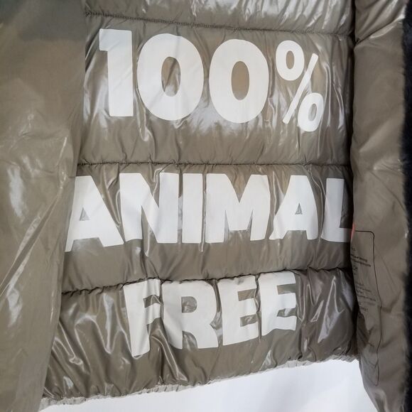 Save the Duck Women Moma Puffer Jacket Sz XL Beige Insulated Zip Up Warm - Picture 11 of 12